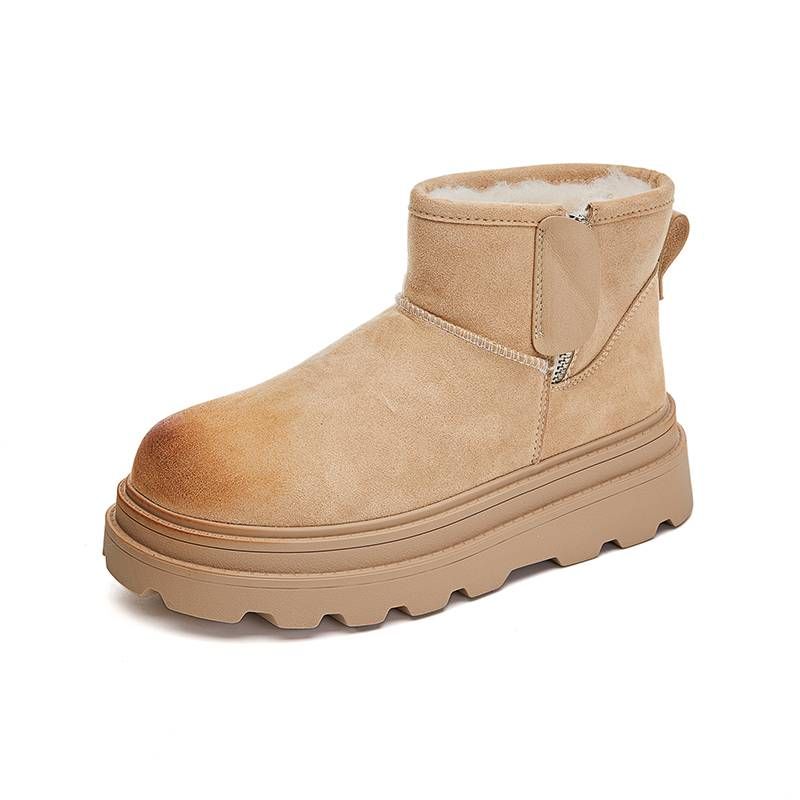 MingLiu New Warm Snow Boots For Women 2024 Winter Thick Bottom Versatile Boots For Children Retro Plush Women's Boots Casual Martin Boots_vogvips.com