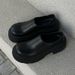Thick Soled Trendy Men's Commuting Slip In Mickey Round Derby For Men 7CM Height Increasing Big Toe Leather Shoes_vogvips.com