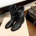 Grape Mom Same Style, Burke Road~ Leather V-mouth Western Boots Thick Heel Short Boots Women's Desert Boots 2025 Autumn And Winter_vogvips.com