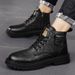 European Warm Series Winter British Style Thin Velvet High-top Leather New Casual Fashion Martin Boots Versatile Workwear Men's Shoes_vogvips.com