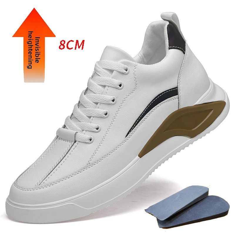 Round Head Inner Men's Shoes Heightened Men's Second-layer Light Mouth Casual Color-changing Striped Sports White Shoes Men_vogvips.com