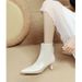 Pointed Toe Short Boots For Women 2025 Autumn Winter New Women's Boots White High Heel Boots Women's Stiletto Mid-Calf French Styl_vogvips.com