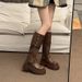 Genuine Leather Over-the-Knee For Women 2024 Autumn New Stylish Versatile Melad Thick-Soled Riding Boots Winter_vogvips.com