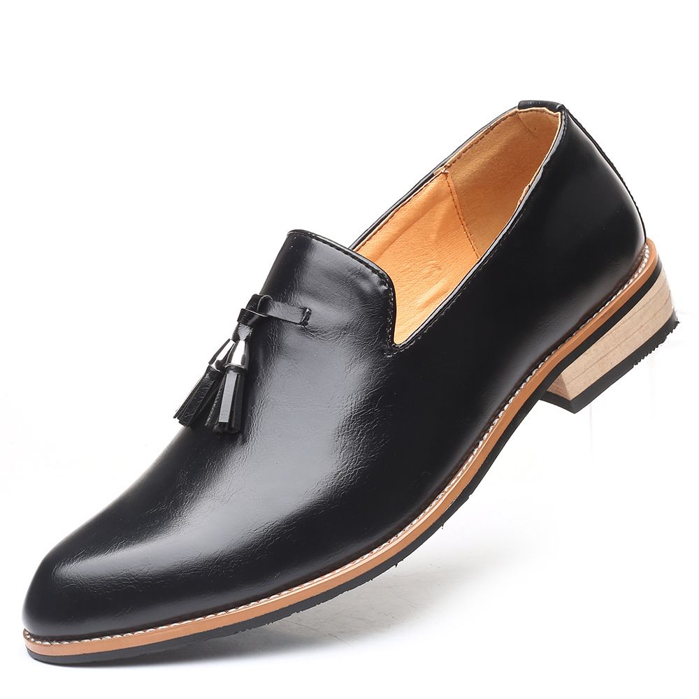 Euro Step Casual Large Size Slip-On Loafers Fashionable Barber One-Step Trendy Wear-Resistant Men's Shoes_vogvips.com