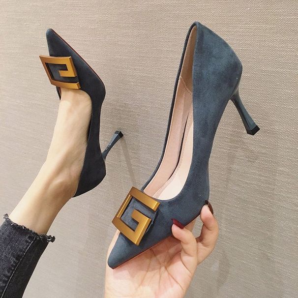 2024 Spring And Summer New Fine-heeled Professional Etiquette Shoes Pointed Toe Black Work Shoes Fashion Sexy Single Shoes_vogvips.com