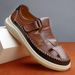 Summer Sandals Stylish Mens Casual Outdoor Leather Beach Roman Shoes Quick Dry Wading Aqua Falts Sandalias_vogvips.com