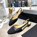 In-Stock Genuine Leather New-Style Women's Spring Shoes, Versatile Color-Blocked High-Heeled Closed-Toe Sandals With_vogvips.com