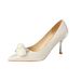 Plus-size, Wide-fit High-heeled For Women, Stiletto Heels, 2025 Floral Wedding Pointed-toe Bridal Shallow-cut Single_vogvips.com