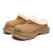 Unisex Winter Clogs With Thick Sole - Waterproof Slip-Resistant Fuzzy Lined Snow Boots For Men & Women (Chestnut, Grey)_vogvips.com