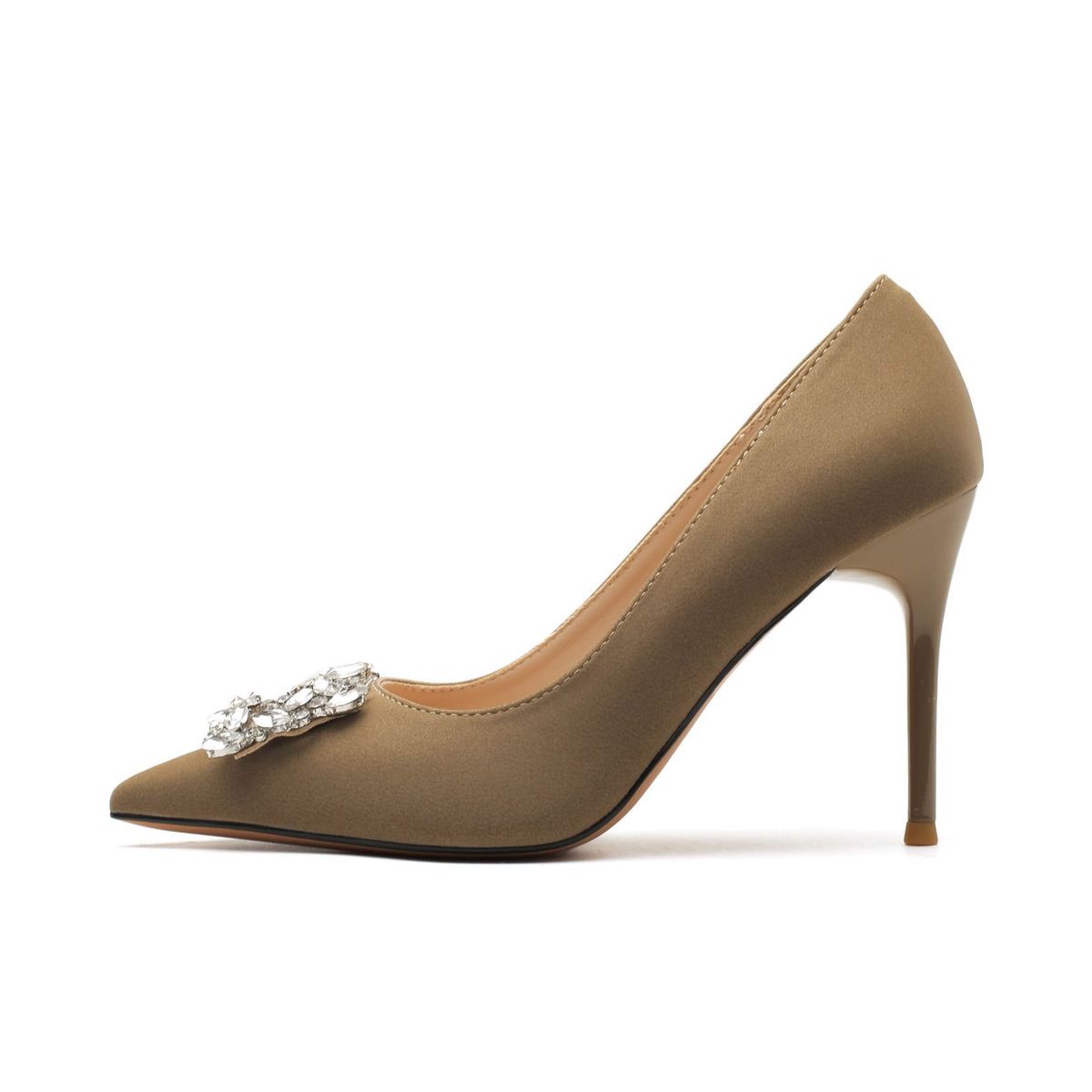 F Rhinestone Square Buckle Stiletto Professional Commuter Elegant Versatile High Heels Women S Shoes_vogvips.com