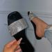 Plus Size Women's Flat Slippers Casual Square Toe Sandals Rhinestone Decorated Size 42 New Summer Style_vogvips.com