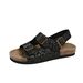 Large Size Sandals Women's Summer New Cloth Round Head Thick Soled Velcro Flat Casual Women's Shoes_vogvips.com