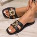 Women's Shoes Summer Women's Flat Sandals, Fashionable Flat With Metal Buckle, Vacation Style, One Strap, Wearable Slippers._vogvips.com