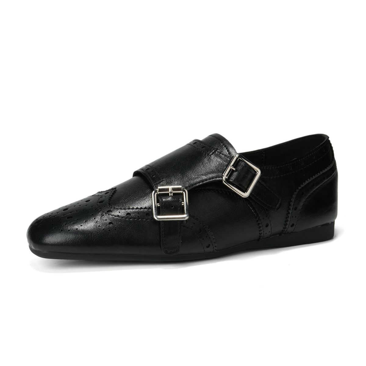 Baroque Carved Small Leather Shoes Women's Brock Loafers Single Shoes_vogvips.com