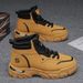 Martin 2025 Autumn New British Style Workwear Yellow Men's High-top Outdoor Waterproof Leather Boots_vogvips.com