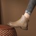 Leather Stylish Short 2025 Autumn Winter New Back Zipper Women's Non-Slip Soft Sole Fleece-Lined Martin Boots For Women_vogvips.com