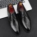 Men's Genuine Leather Oxford Shoes – Classic Pointed Toe Business Formal Shoes With Rubber Sole For Office & Wedding Versatile Pointed Toe Shoes_vogvips.com