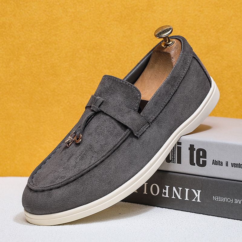 Men's Fashionable Versatile Flat Casual Shoes Slip-On plus Size Single Shoes_vogvips.com