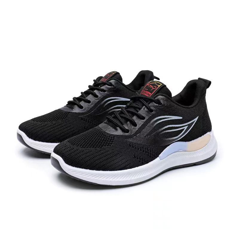 2026 New Women's Sports Flyknit Korean Version, Versatile, Lightweight, Durable Running Casual White Shoes, Breathable_vogvips.com