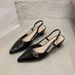 Chunky-heeled Shallow-toe Closed-toe Sandals Open Back For Women, New Spring-summer Korean Style Pointed-toe Mid-heel To_vogvips.com