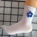 Socks Fashion Wool Flower Socks Women's Wooden Ear Edge Handmade Flower Women's Socks Sweet Three Dimensional Flower Mid Tube Socks Ins Socks_vogvips.com