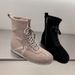 Women Boxing Boots XJ Women's Shoes 25 Autumn Winter Fashion Elastic Soft Cowhide Leather Round Toe Lace-Up Side Zipper Flat Boxing Ankle_vogvips.com