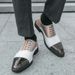 Men's Fashion Brown Brock Carved Men's Shoes Braided Blue Business Derby Shoes Lace-up Genuine Leather British Banquet Dress Wedding Leather_vogvips.com