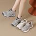 Women's Shell-Toe Dad Sneakers Chunky Cross Strap Retro Comfort Platform Shoes White Grey Mauve Casual Outdoor_vogvips.com