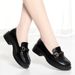 Drop-shipping Round-toe Soft Loafers, Slip-on Chunky Heel Women's Versatile British Style Small Leather Shoes, Deep-cut_vogvips.com
