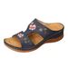 Large Size Slippers, Hollowed Out Car Stitching, Flat Solid Color, Thick Sole, One Foot Open Toe Women's Sandals For_vogvips.com