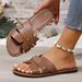 Women's Solid Color Plus Size Slippers Sandals Lightweight Casual Square Open Toe Flat Summer Shoes For Southeast Asian Market_vogvips.com