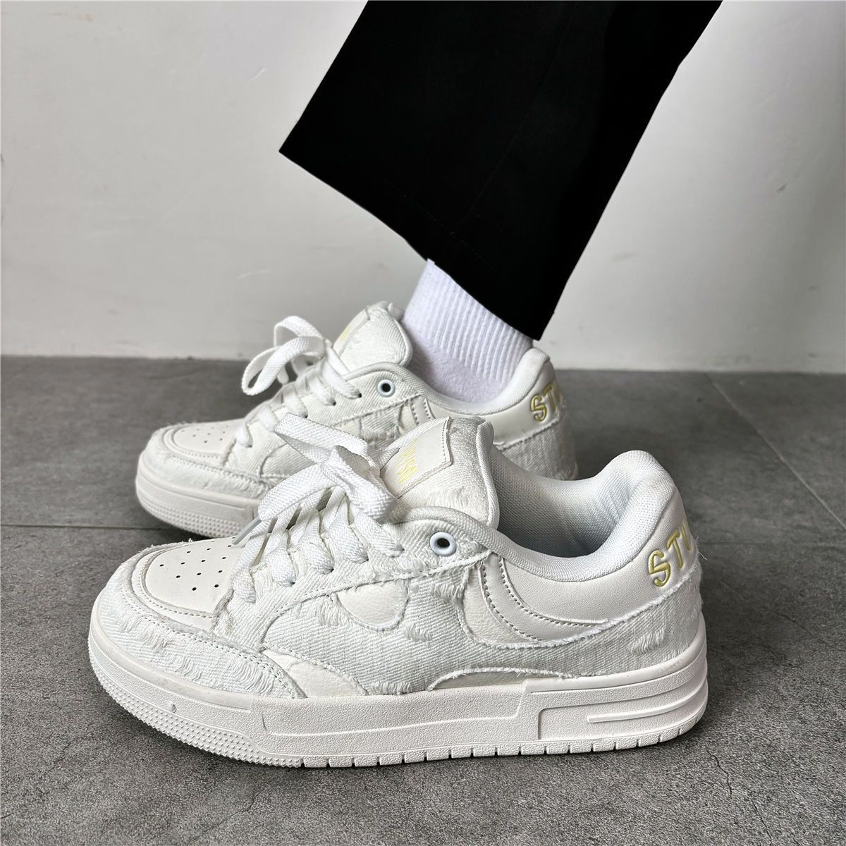 Unisex Korean Style Retro Color Block Casual Sneakers Trendy Street Style Niche Design Couple Sports Shoes_vogvips.com