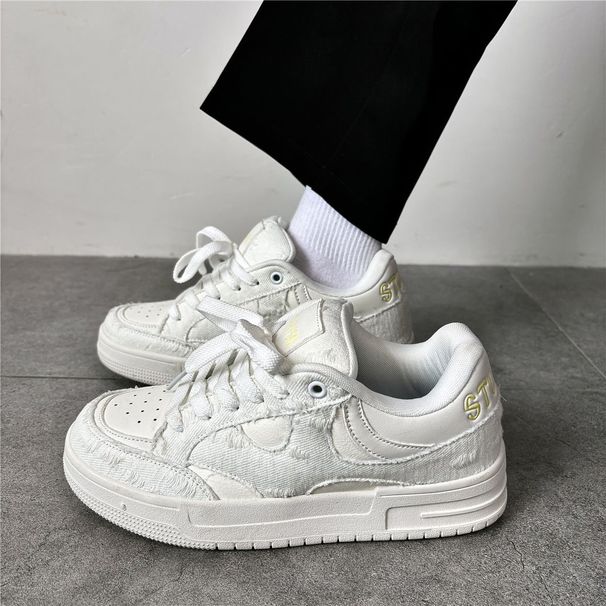 Unisex Korean Style Retro Color Block Casual Sneakers Trendy Street Style Niche Design Couple Sports Shoes_vogvips.com