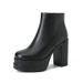 Loafers, High-heeled Shoes, Short Boots, Fashionable Short Ankle Boots, Waterproof Platform Thick-soled Women's Boots_vogvips.com