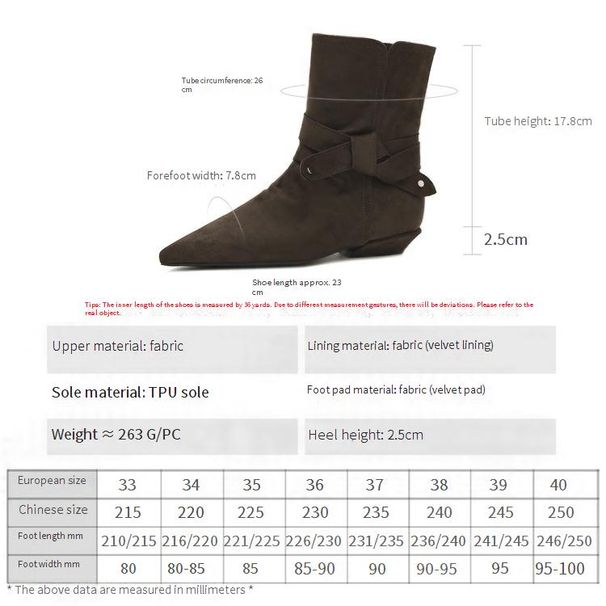 Cameido Women's Pointed Toe Lace Up Thick Heel Short Boots Vintage Suede Western Boots Mocha Slim Boots_vogvips.com
