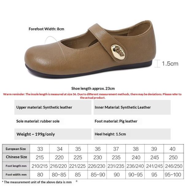 Cameido Soft Bottom Soft Upper Round Toe Mary Jane Shoes For Women Spring Sweet Single Strap Buckle Flats_vogvips.com