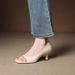 New Summer Style Square-toe Slip-on 5cm Low Heel Sandals With Soft Leather Rear Hollow Design - Versatile For Daily Wear And High Heels._vogvips.com