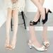 New Peep Toe For Women, Chunky Heel, Summer 2023, Korean Style, Fashionable Versatile Mid Heel Shallow Mouth Women's_vogvips.com