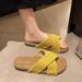 2025 Summer New Style One-Strap Cross Breathable Outdoor Open-Toe Vacation Lazy Beach Slippers_vogvips.com