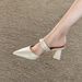 Chuyuji White Women 2026 New Summer Style Elegant Chunky Heel Pointed-Toe Strap Sandals For Outdoor Wear_vogvips.com