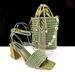 Women's shoe bag set Fringe embellished ankle strap Simple elegant banquet or everyday_vogvips.com