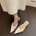 Gentle Style Pointed Toe Closed-toe Stiletto Mules Women, Spring 2025 Summer Hot-selling Mesh Floral High-heeled Sandals_vogvips.com