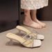 Crystal Slippers For Women 2025 Summer New Fashionable Transparent Chunky High Heel Fairy Style French Elegant Sandals_vogvips.com
