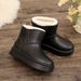 Plush Snow Boots For Women 2025 New Short Tube Four Seasons Fleece Lined Warm Thick Sole Waterproof Non-Slip Korean_vogvips.com