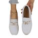 Spring/Summer Casual Women's plus Size Shoes round Toe Flat Metal Chain European American Style_vogvips.com