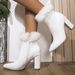 666-39 Short With Pointed Toes, Thick Heels, High Heels. The Zipper At The Back Is Comfortable, Warm, And Elegant For_vogvips.com