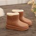 Plush Snow Boots For Women 2025 New Short Tube Four Seasons Fleece Lined Warm Thick Sole Waterproof Non-Slip Korean_vogvips.com