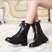 Women's Short Single British Style Shoes 2024 New Spring Autumn Summer Thin Thick Sole Motorcycle Martin Boots Ins Trend_vogvips.com