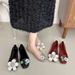 Fashion Transparent Crystal Shoes New Jelly Shoes Hollow Single Shoes Women's Casual Sequins Flower Square Head Sandals_vogvips.com