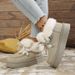 Women's Shoes Plus Size Snow Boots, Platform, Thick Sole, Bow, Suede, Winter Round Toe, Slip On, Warm Cotton Boots_vogvips.com